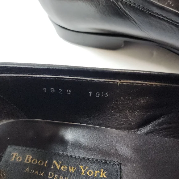 To Boot New York Adam Derrick Black Leather Penny Loafers Size 10.5 - Picture 11 of 13